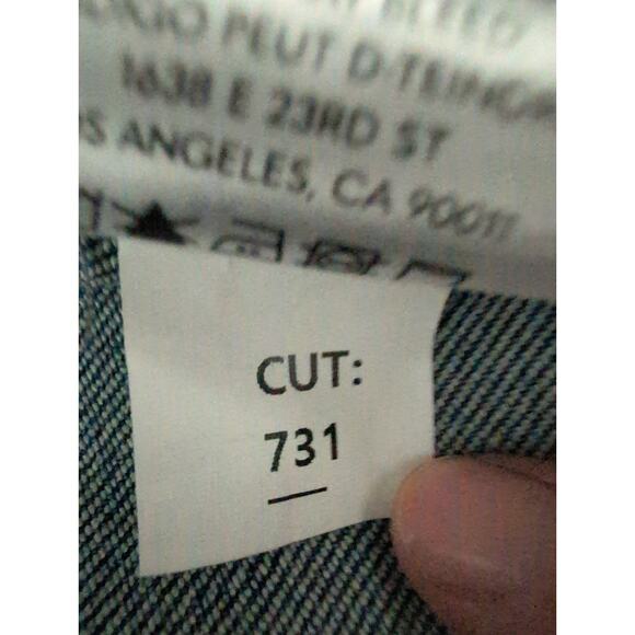 Boyish Denim Jumpsuit Roman About Time Women 12 Bootcut Medium Wash Stretch - Picture 3 of 9